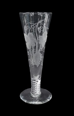 Lot 189 - An oversized glass ale flute, the bowl...