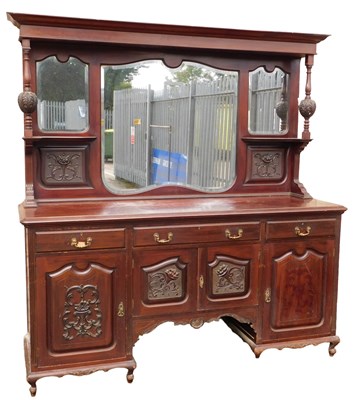 Lot 960 - A late Victorian mahogany sideboard, the...