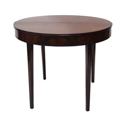 Lot 995 - An early 19thC mahogany D shaped tea table,...