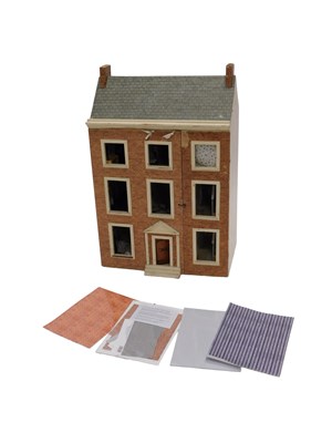 Lot 1076 - A Georgian style doll's house, with printed...
