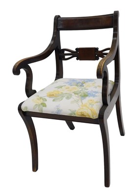 Lot 966 - A reproduction Regency mahogany side chair,...