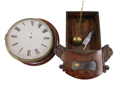 Lot 345 - A 19thC mahogany cased drop dial wall clock,...