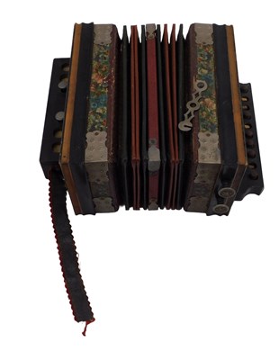 Lot 434 - A 20thC accordion, with black painted ebonised...