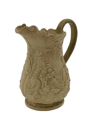 Lot 438 - A Wood and Brownfield Caneware jug, decorated...
