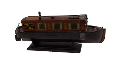 Lot 448 - A late 20thC model barge, with fitted interior,...
