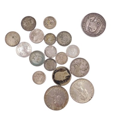 Lot 616 - A group of mixed foreign silver coins, to...