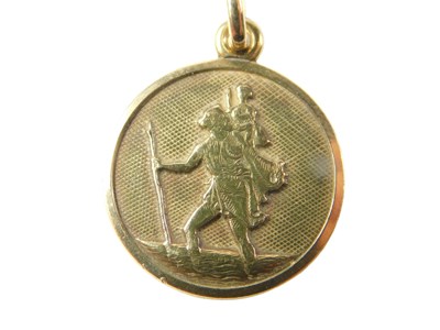 Lot 553 - A St Christopher pendant and chain, the...