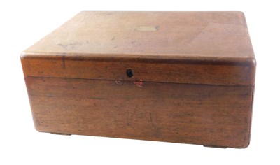 Lot 913 - A late 19th/early 20thC teak cutlery cabinet,...