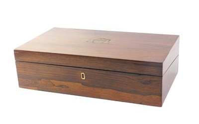 Lot 914 - A 19thC rosewood writing slope, the...