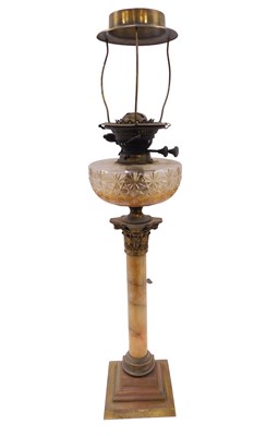 Lot 918 - A Victorian brass and onyx Corinthian column...