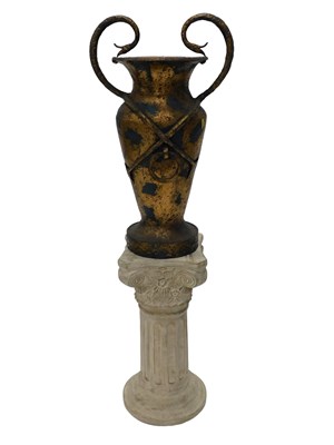 Lot 926 - A gilt and green painted Continental cast...