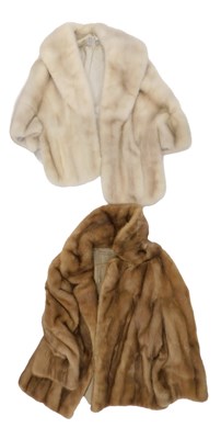 Lot 400a - Short sleeved white fur coat, with embroidered...