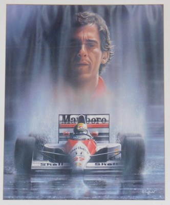 Lot 29 - Motor Racing. S Coffield 'The Hero', framed...