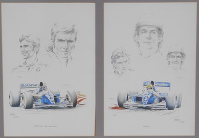 Lot 34 - Motor Racing. Simon Taylor, framed artist...