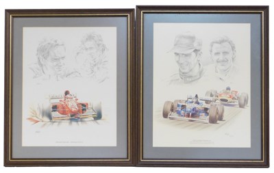 Lot 35 - Motor Racing. Simon Taylor, framed artist...
