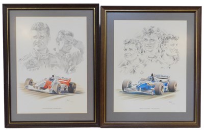 Lot 37 - Motor Racing. Simon Taylor artist signed...