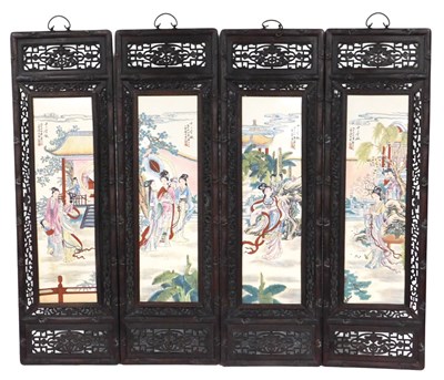 Lot 139 - A set of four Chinese Republic porcelain and...