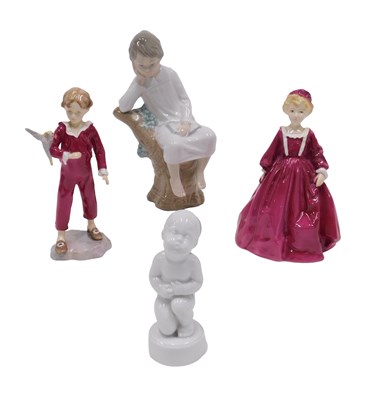 Lot 356 - A Danish white finished figure of a child...