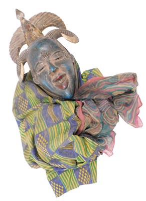 Lot 215 - A Guro Zaouli tribal mask, Ivory Coast, 54cm...