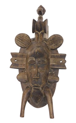 Lot 245 - A Senufo Kpelie tribal mask, Ivory Coast, 36cm...