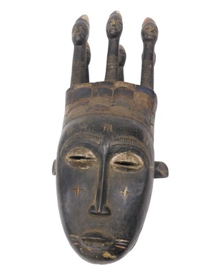 Lot 252 - A Kulango tribal mask, Ivory Coast, 55cm high.