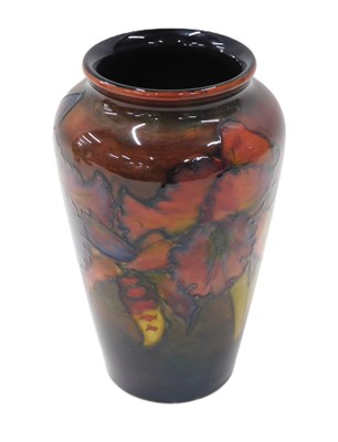 Lot 9 - A William Moorcroft Slipper Orchid Flambe...