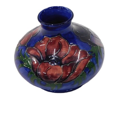 Lot 22 - A Moorcroft Anemone pattern squat vase, on a...