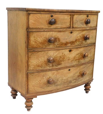 Lot 185 - A Victorian mahogany bow front chest of two...