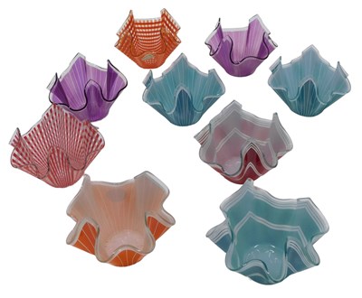 Lot 137 - A collection of nine 1950s/60s handkerchief...