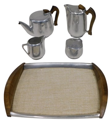 Lot 139 - A Piquotware aluminium four piece tea...