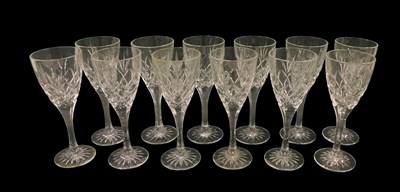Lot 162 - Two sets of six Royal Doulton crystal wine...