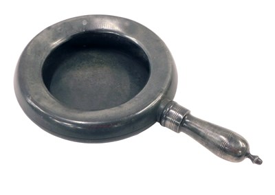 Lot 180 - A 17th/18thC pewter bed pan, with turned...