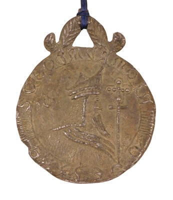 Lot 187 - A lead Pilgrim medallion, bearing date 1091,...