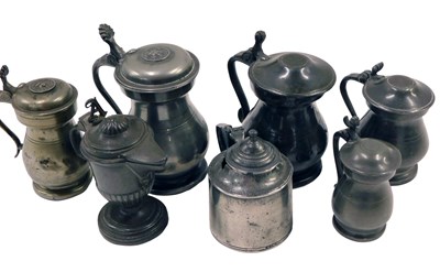 Lot 199 - A collection of mainly 19thC pewter imperial...
