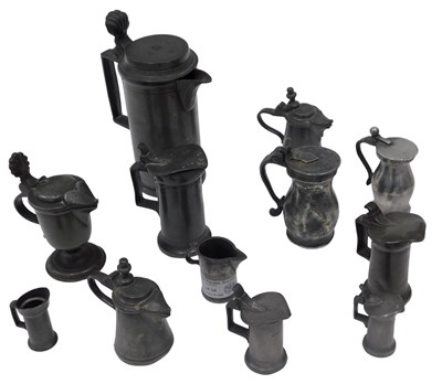 Lot 263 - A quantity of 19thC Continental pewter, to...