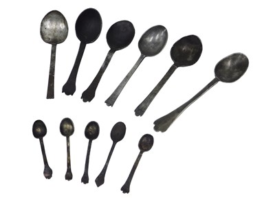 Lot 273 - Various 17th and later pewter trefid shaped...