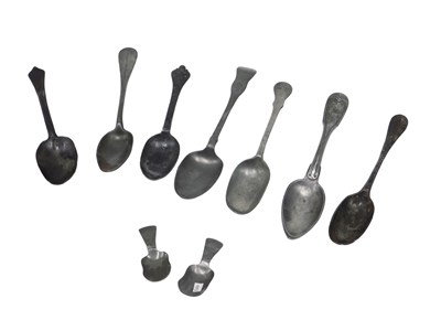 Lot 274 - Various 18thC and later pewter spoons.
