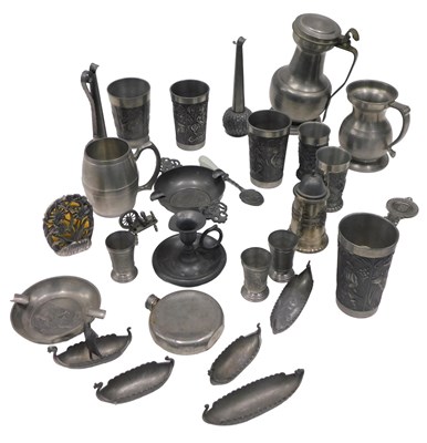 Lot 289 - A collection of Continental pewter, to include...