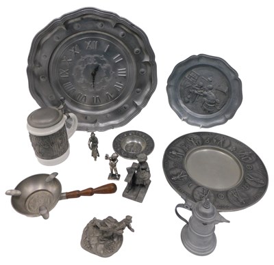Lot 290 - A quantity of Continental pewter plates and...