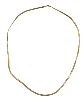 Lot 71 - A fine link necklace, yellow metal marked 14kt...