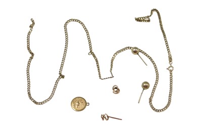 Lot 75 - A collection of scrap yellow metal jewellery,...