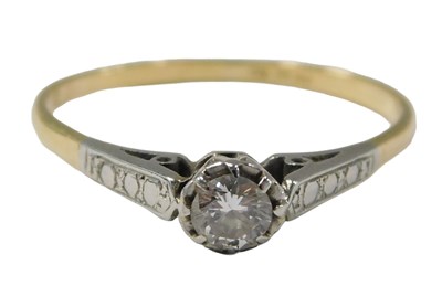 Lot 80 - A diamond solitaire dress ring, with round...