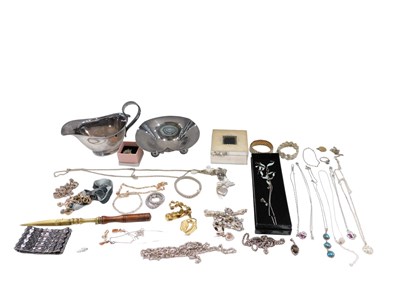 Lot 88 - A quantity of costume jewellery, silver plated...