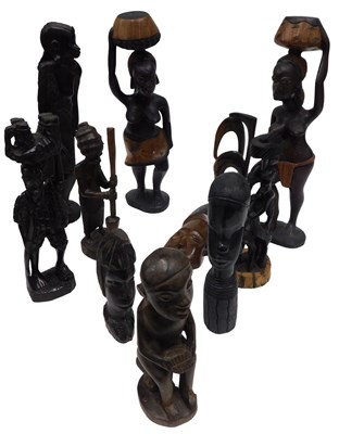 Lot 307 - A group of 20thC African tribal figures, busts,...