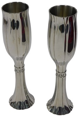 Lot 315 - A pair of Royal Selangor pewter goblets,...