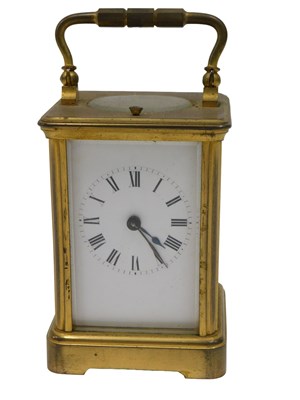 Lot 333 - A 20thC French brass cased carriage...
