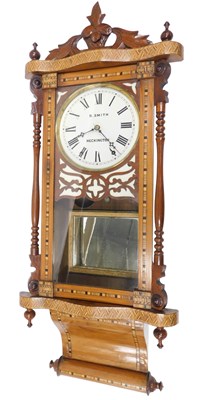 Lot 342 - A 19thC walnut and Tonbridgeware drop dial...