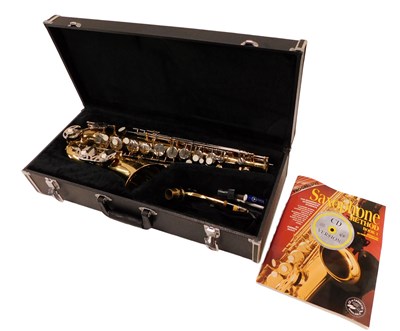 Lot 349 - An Elkhart brass and chrome saxophone, HL02676,...