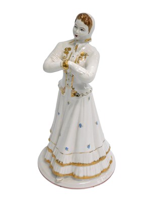 Lot 355 - A USSR porcelain figure of a dancer, possibly...