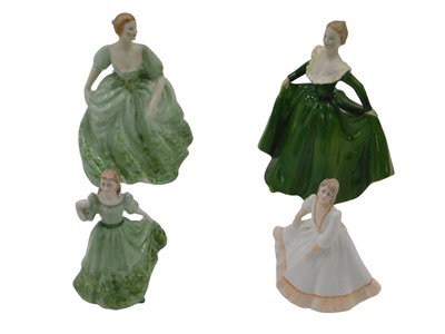 Lot 371 - Four Coalport porcelain figures, modelled as...